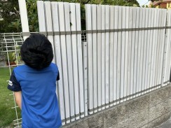 木製目隠しフェンス（メッシュフェンス用）簡単取付け1-4