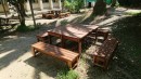 レッドシダー製ガーデンテーブル＆ベンチ