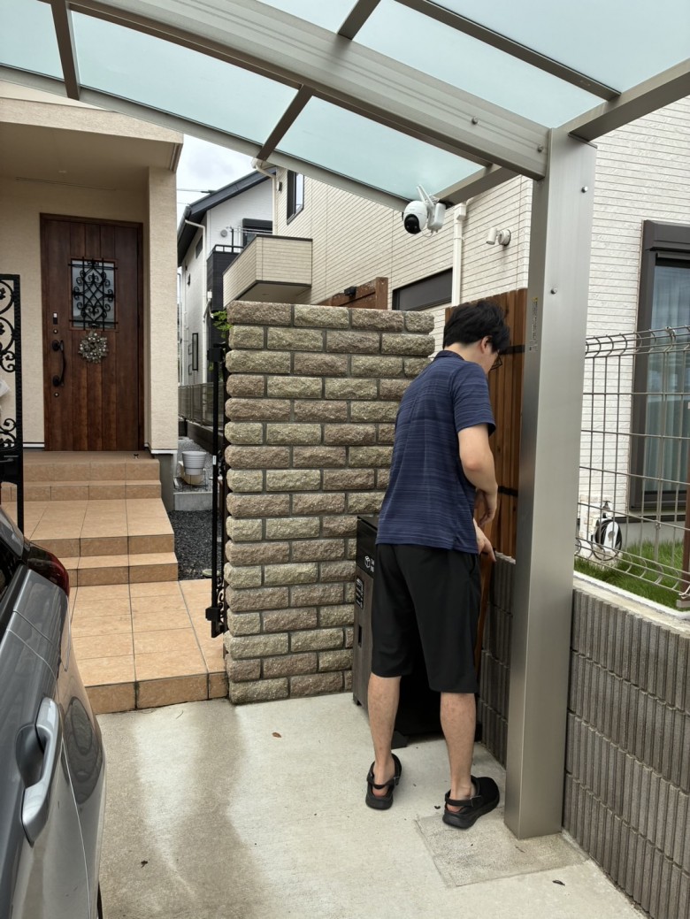 取付作業中